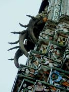 Fragment of Wat Arun w.elephants