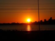 Sunset over the motorway