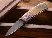 Quilt Mosaics. Zscherny Mammoth & Damascus Folding Knife