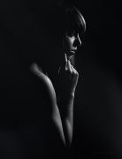   . Black and white portrait.