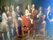 Пётр I держит на руках Людовика XV