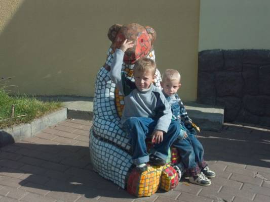 Саша, Вова в зоопарке, сентябрь 2006г.