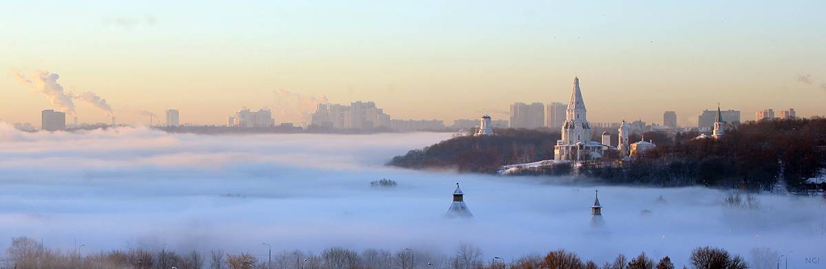 Зимний туман в Коломенском