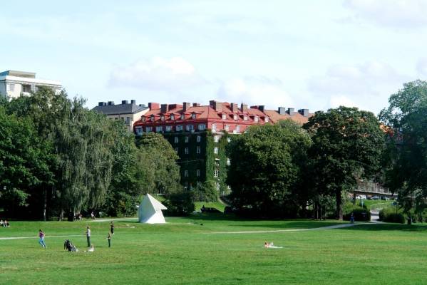 everyone enjoys the nice sunny weekend in the park..