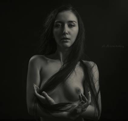 Black and white portrait., Кривицкий