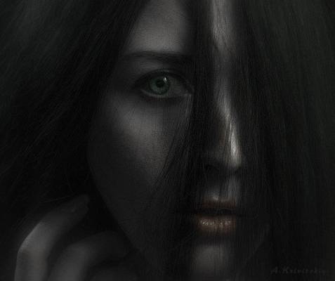 Black and white portrait., 