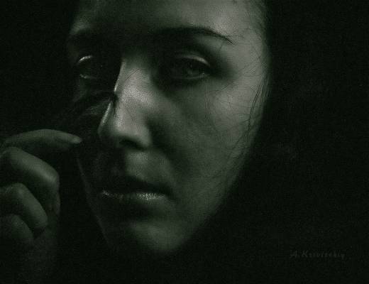 Black and white portrait., 