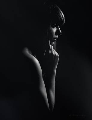   . Black and white portrait.