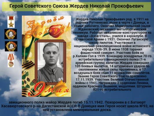 Герой СССР Жердев Николай Прокофьевич     
