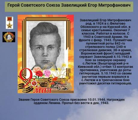Герой СССР     Завелицкий Егор Митрофанович    
